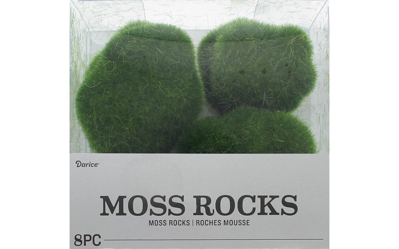 Darice Floral Faux Moss Rocks Green 8pc